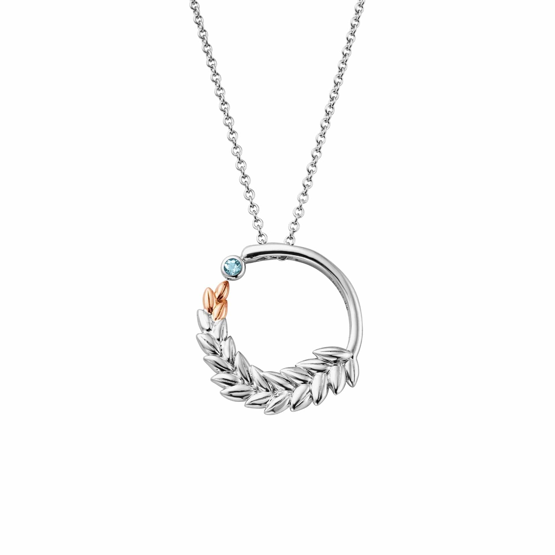 Lilibet Silver and Sky Blue Topaz Circular Pendant