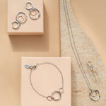 Ripples Silver Triple-Hoop Bracelet with Topaz