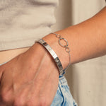 Ripples Silver Triple-Hoop Bracelet with Topaz