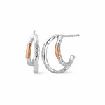 Ripples Silver Half-Hoop Earrings with Topaz