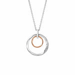 Ripples Silver Double-Hoop Pendant with Topaz