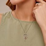 Ripples Silver Four-Hoop Pendant with Topaz