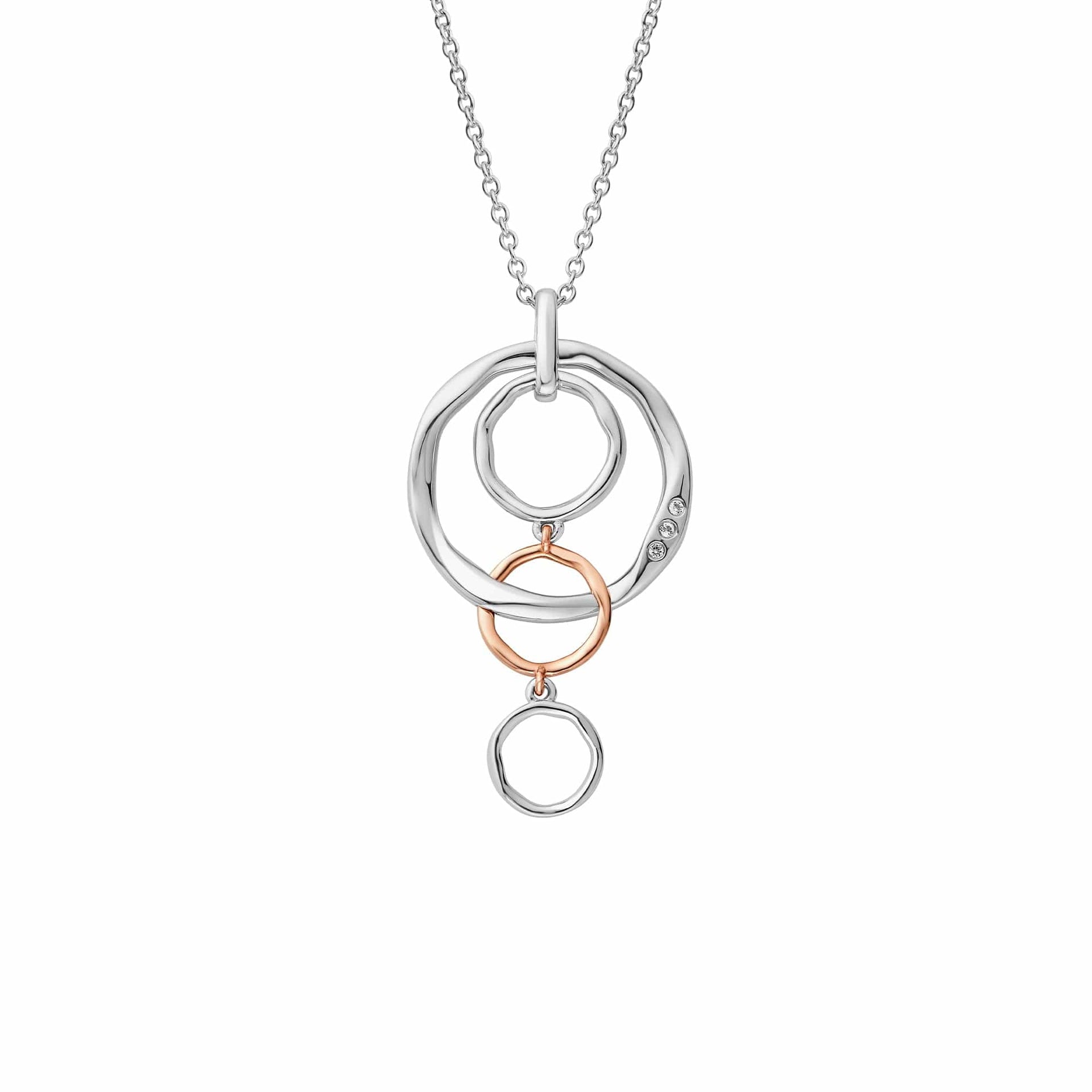 Ripples Silver Four-Hoop Pendant with Topaz
