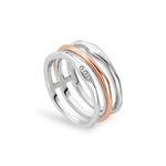 Ripples Silver Triple-Band Ring with Topaz