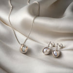 Salacia Silver Oyster Drop Earrings with Pearl
