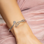 Nature's Wonder Sterling Silver Waterfall Bangle with Topaz