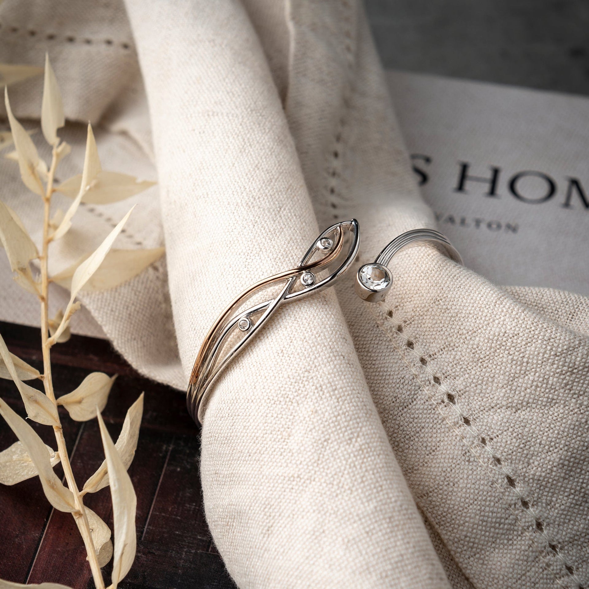 Nature's Wonder Sterling Silver Waterfall Bangle with Topaz