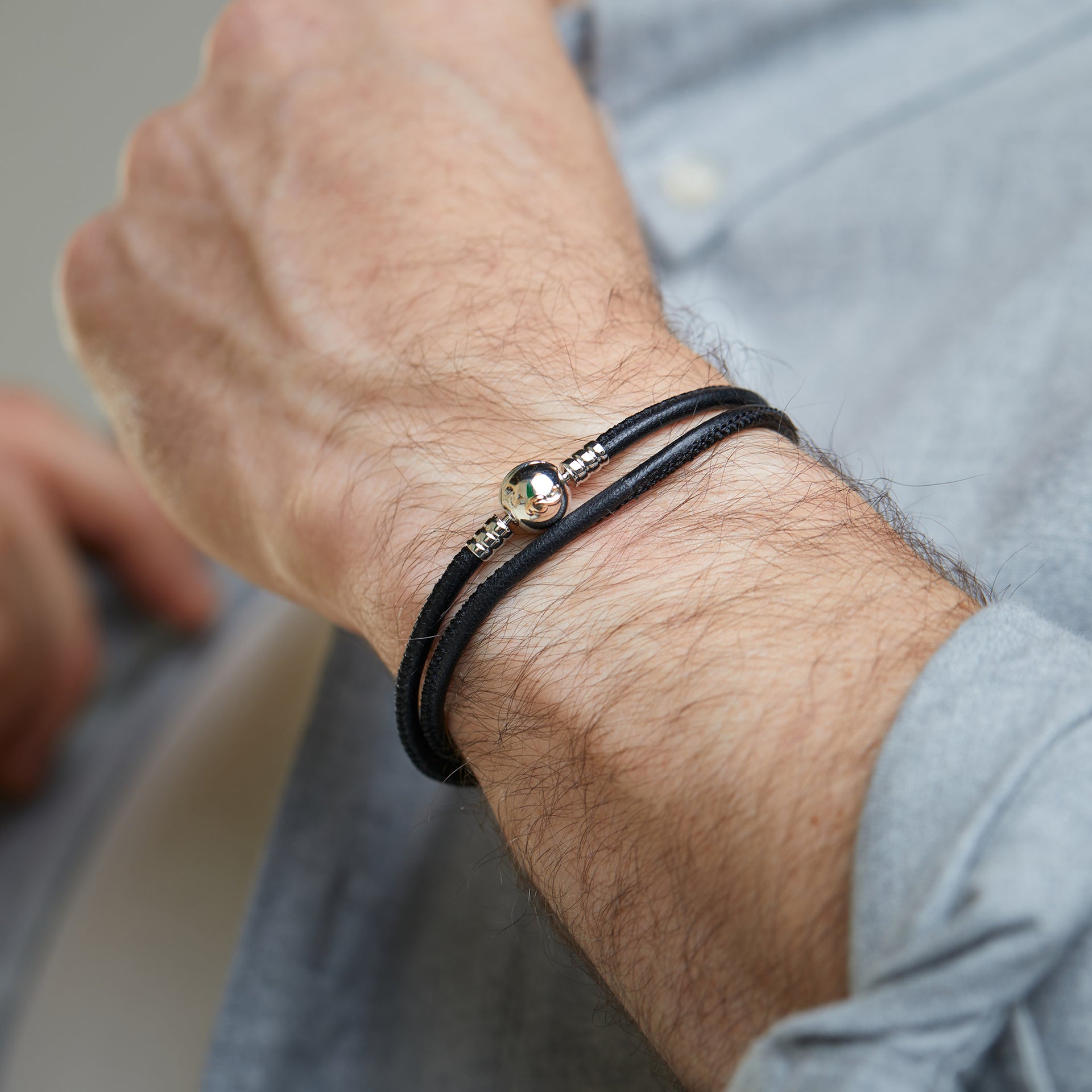 Tree of Life® Black Leather Bracelet