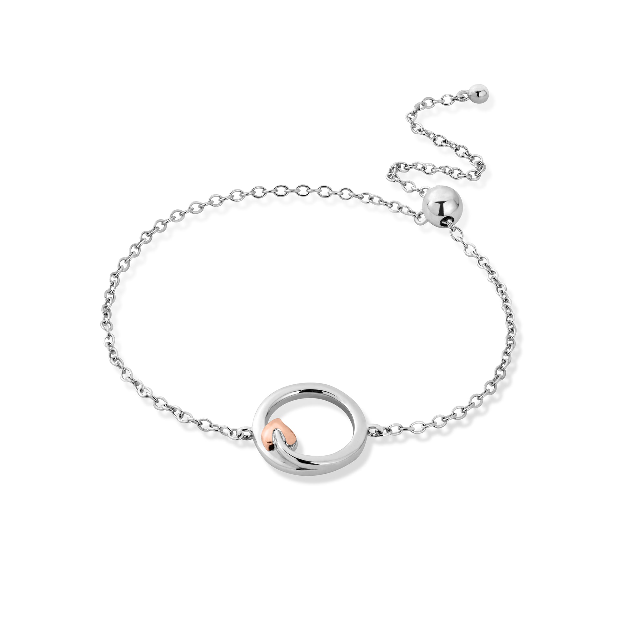 Elli Bracciale Donna In Argento 925 Placcato Oro - Cerchio Della Vita | Lunghezza 17 Cm Con Pulsante | Gioiello Fatto A Mano In Confezione Velluto