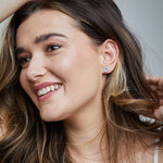 White & Yellow Gold Daisy Earrings