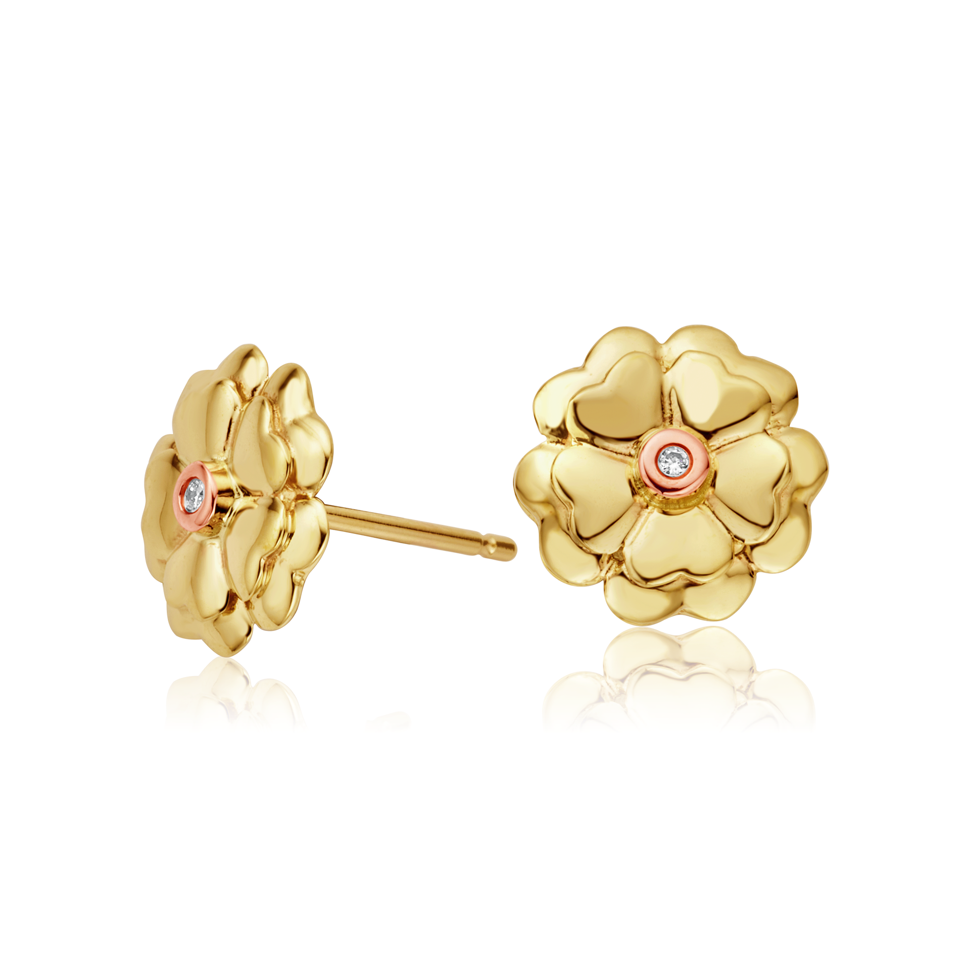 Flower Diamond Stud Earrings