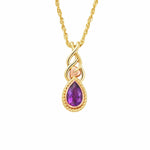 Royal Clogau® 9ct Solid Gold Delphinium Pendant with Amethyst