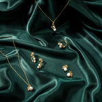 Lily of the Valley Gold and Diamond Single Pearl Pendant