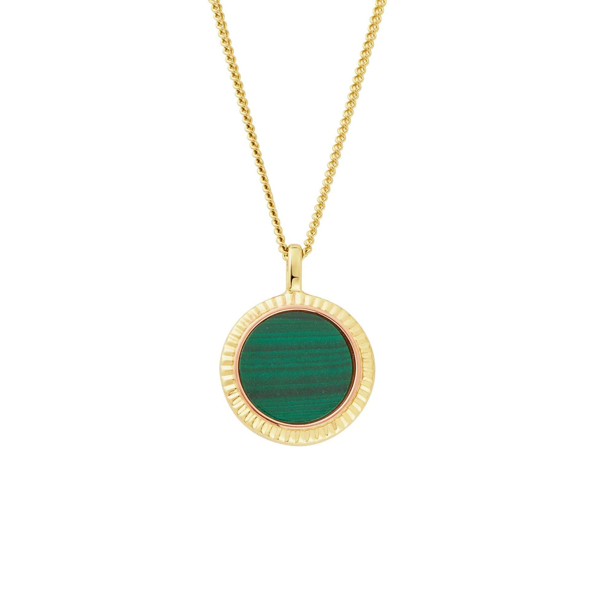 Reflections of Padarn Gold and Malachite Pendant