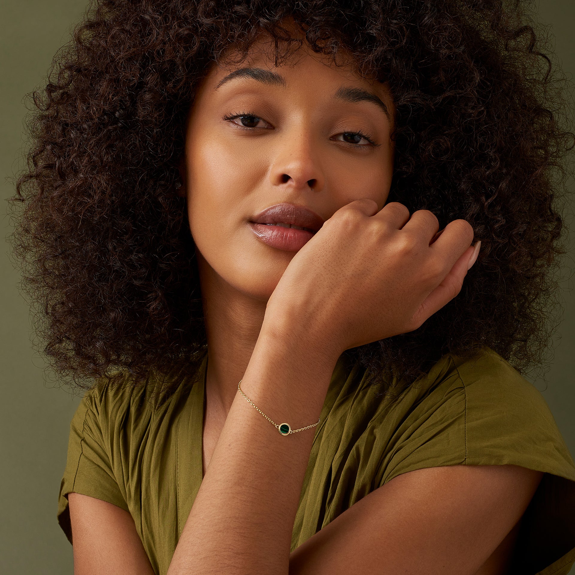 Reflections of Padarn Gold and Malachite Bracelet