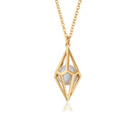 Watching Chamber Gold and Caged Pearl Pendant