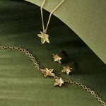 Ivy Leaf Gold Stud Earrings