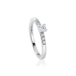 2mm Court shaped 20pt Diamond Engagement Ring