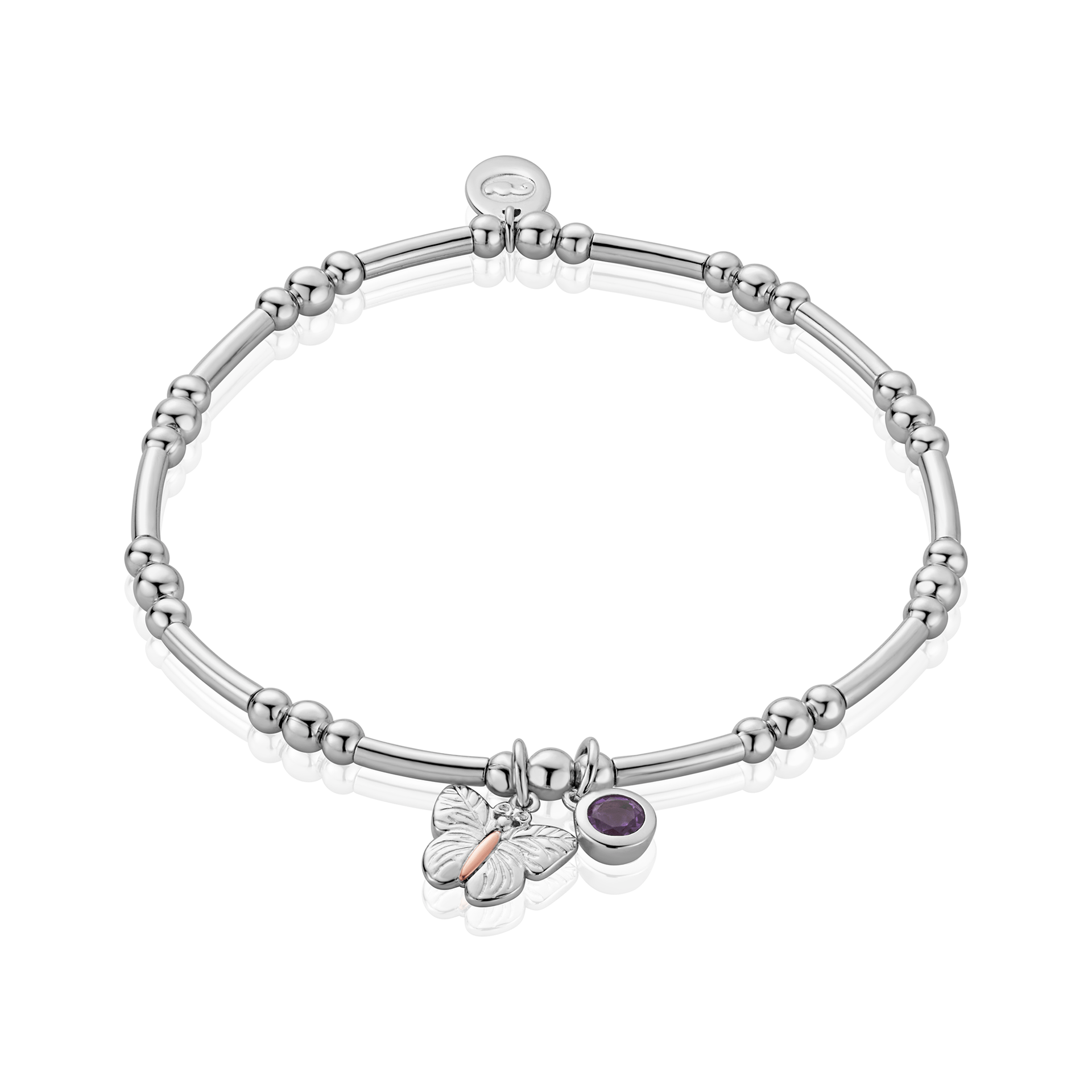 Butterfly Silver and Amethyst Affinity Bracelet