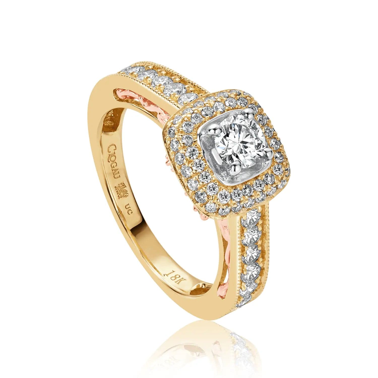 18ct Yellow and Rose Gold Cecelia 30pt VS1 I Round Cut Diamond Engagement Ring