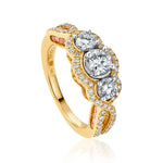 18ct Yellow and Rose Gold Bella 30pt SI1 F Round Cut Diamond Engagement Ring