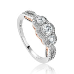 9ct White and Rose Gold Bella 30pt VS2 G Round Cut Diamond Engagement Ring