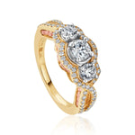 9ct Yellow and Rose Gold Bella 30pt VS2 E Round Cut Diamond Engagement Ring