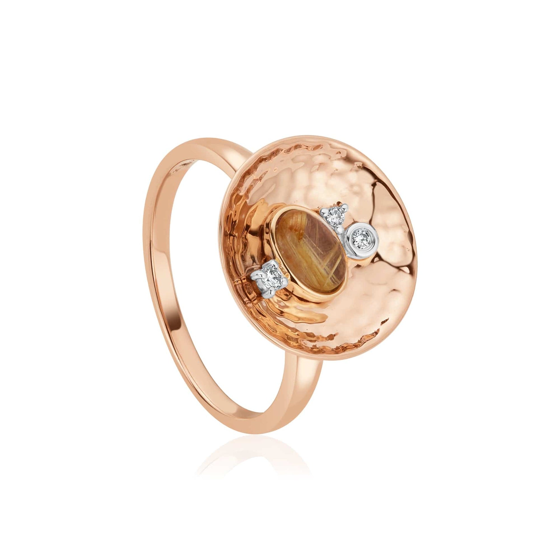 Panning for Gold Rutilated Quartz and Diamond Ring