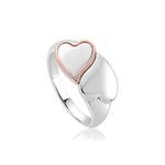 Silver Cwtch double heart ring