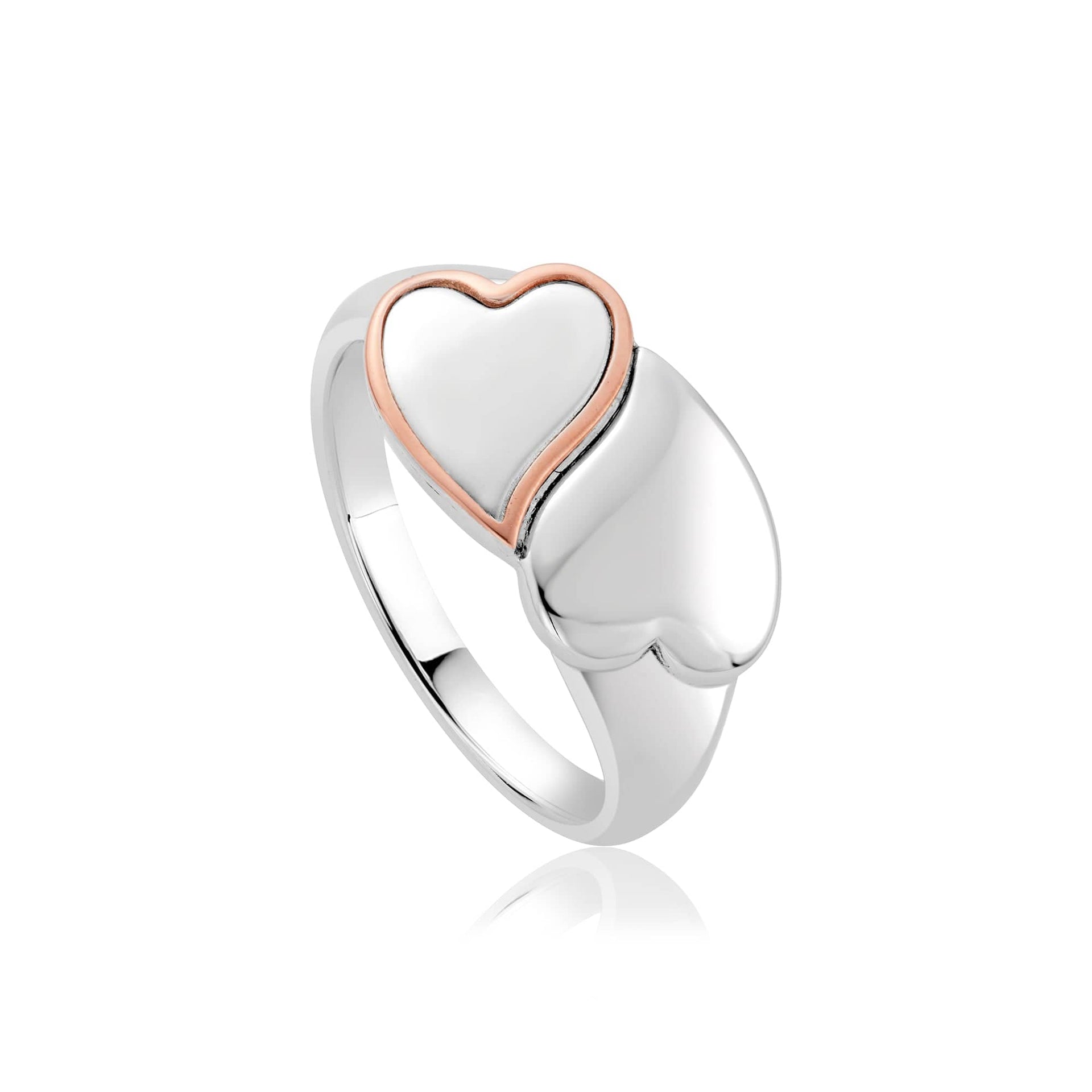 Cwtch Double Heart Silver Ring