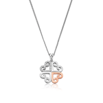 Hearts Embrace Silver and Swarovski Topaz Pendant