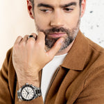 Silver and Black Onyx Signet Ring