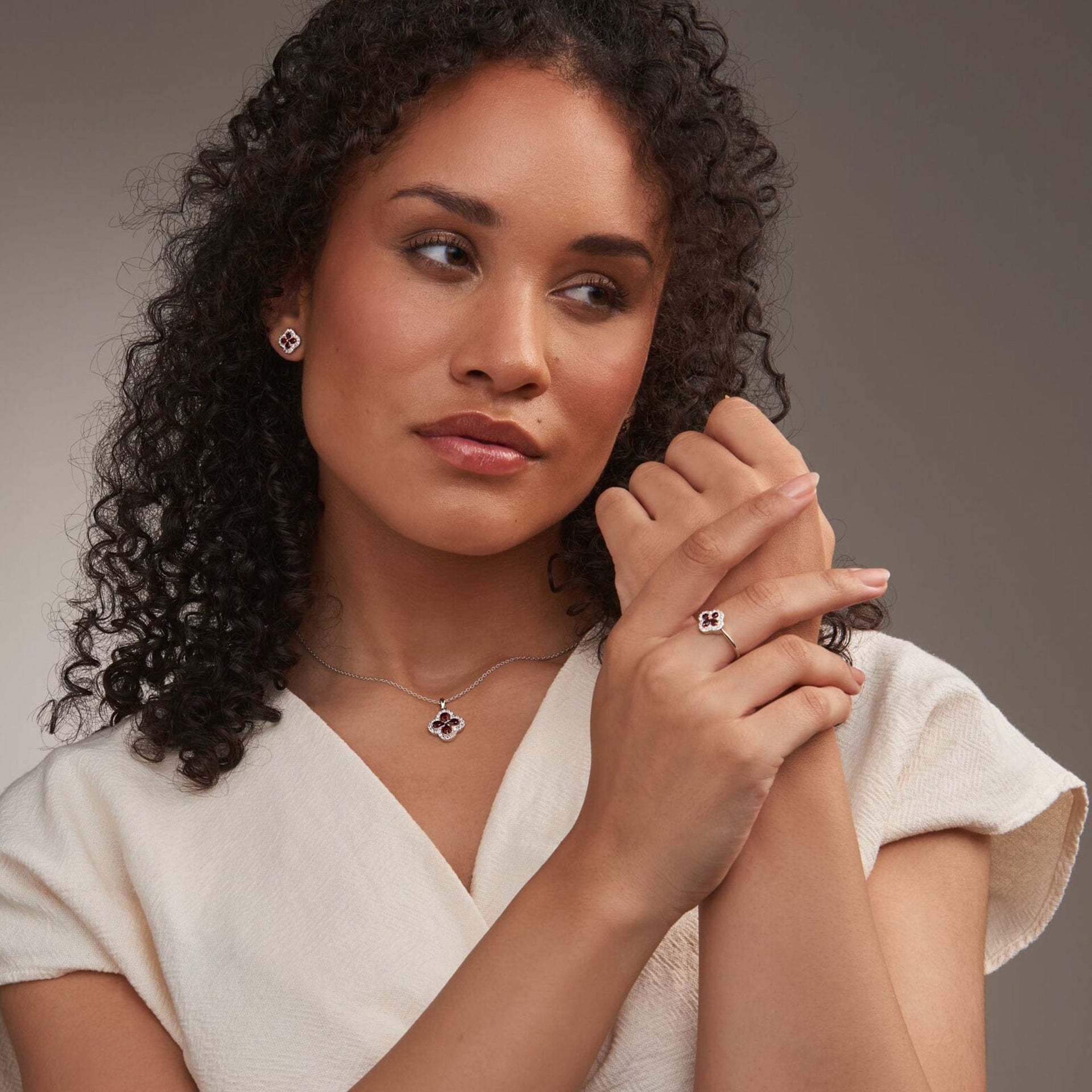 Tudor Court Red Garnet Ring