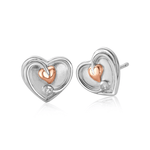 Tree of Life® White Topaz Heart Stud Earrings