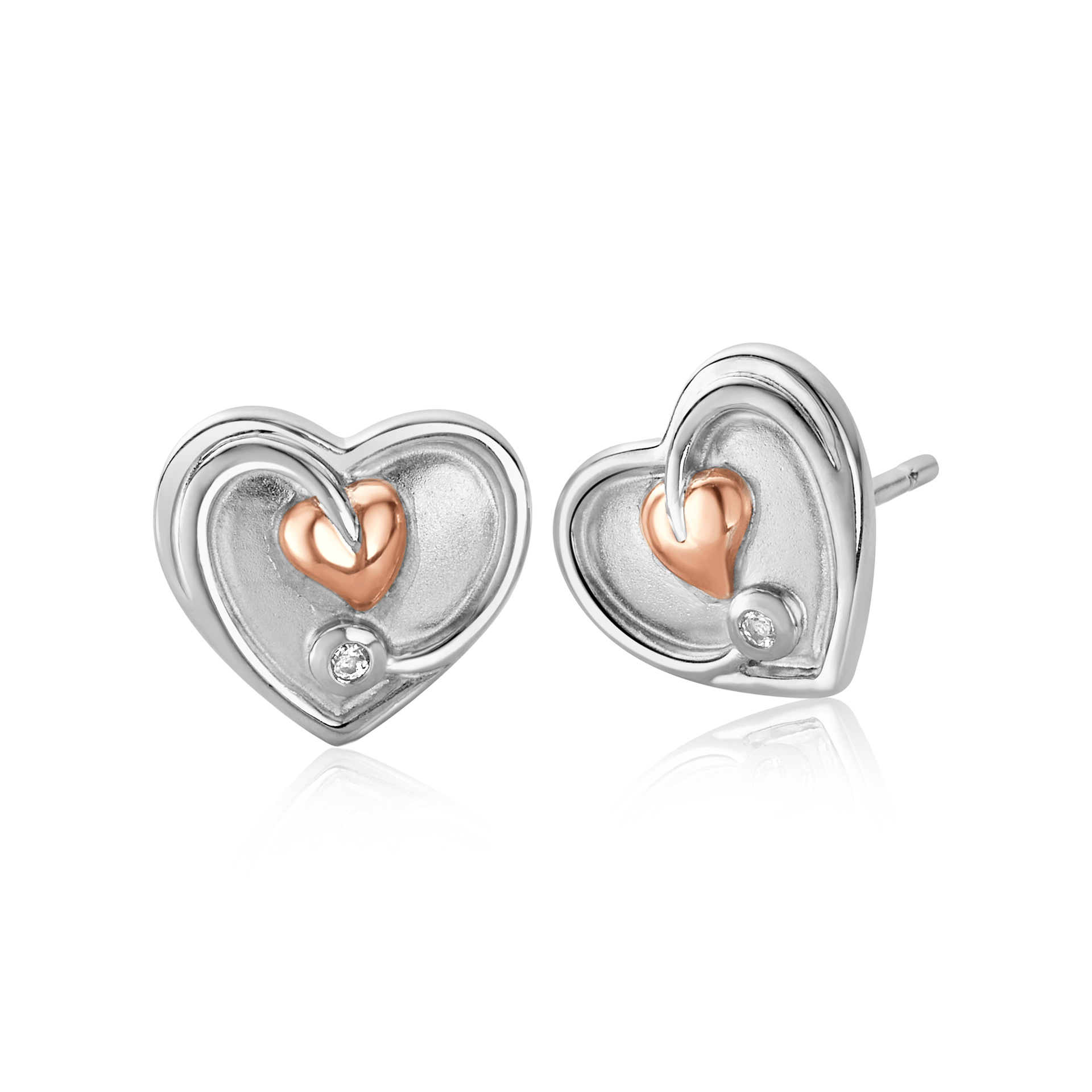 Tree of Life® White Topaz Heart Stud Earrings