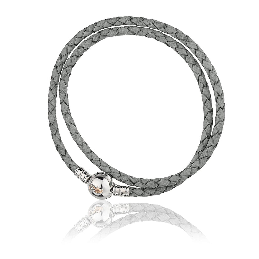 Clogau Tree of Life® Grey Double Leather Bracelet Clogau Outlet
