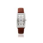 Alwen Diamond Watch with Brown Leather Strap