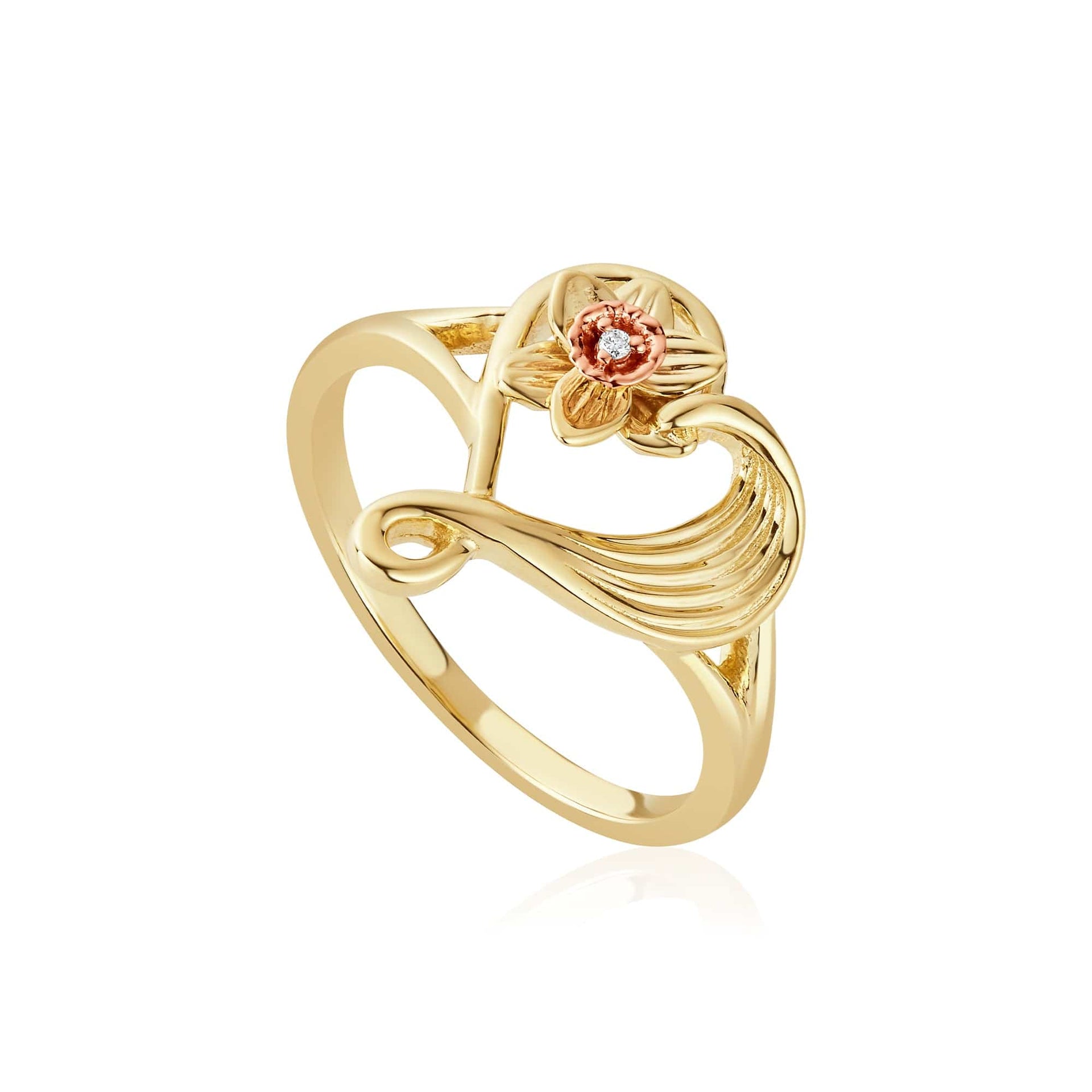 St Davids Daffodil Heart Diamond Ring