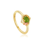 Ivy Leaf Gold and Green Jasper Ring