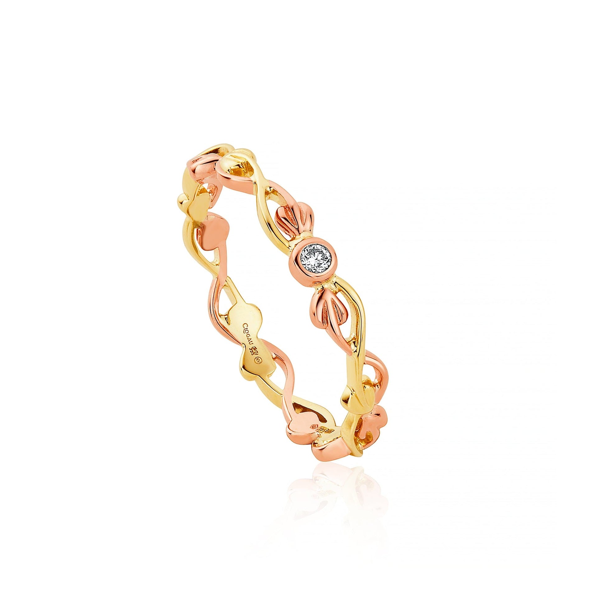 Tree of Life® Gold and Diamond Stacking Ring