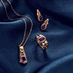 Tree of Life® Delphinium Gold and Amethyst Ring